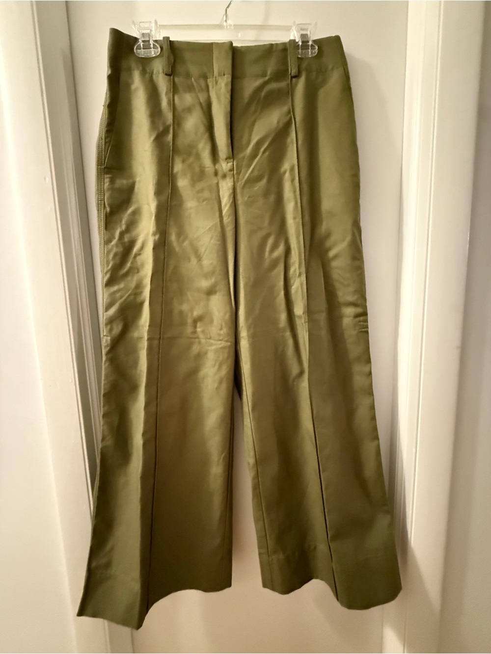 LOFT Olive Wide-Leg Trousers